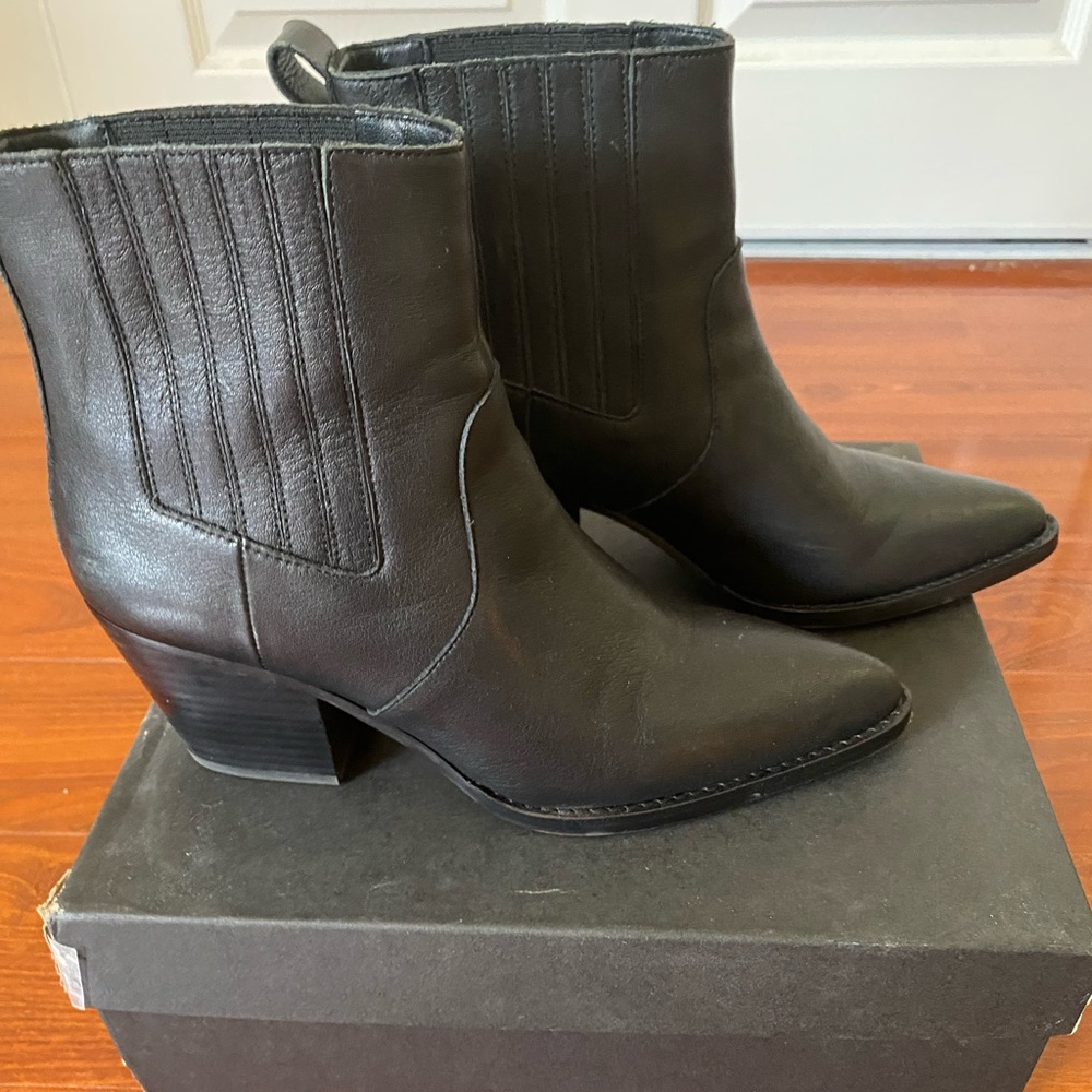 J Crew Chelsea High-heeled Leather Cowboy Boots